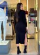 vestido canelado (preto)