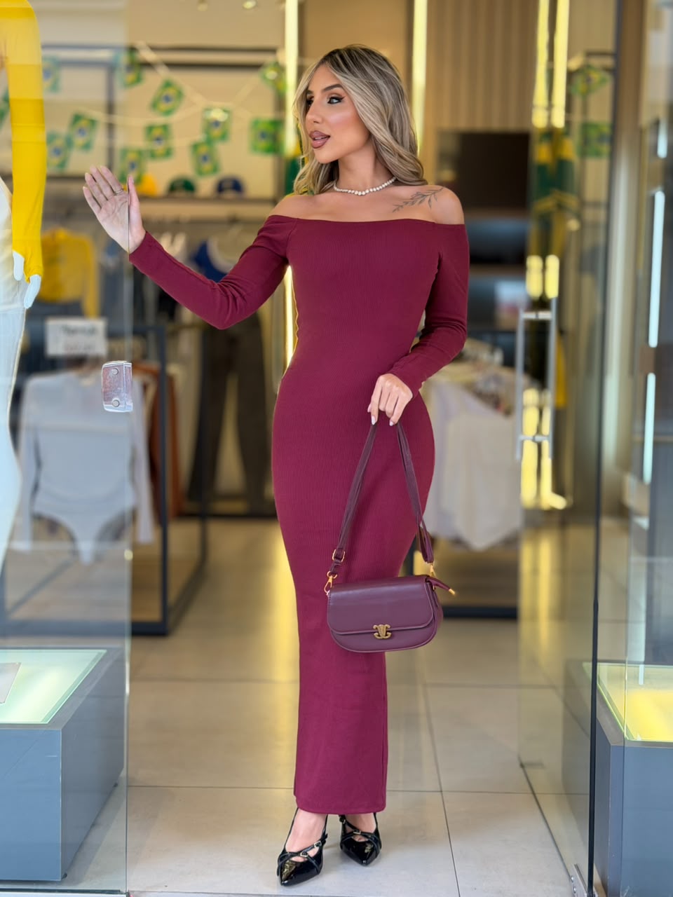 vestido ribana (marsala)