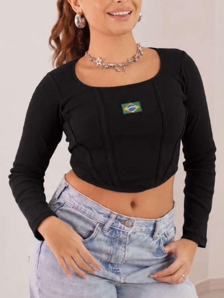cropped ribana copa (preto)