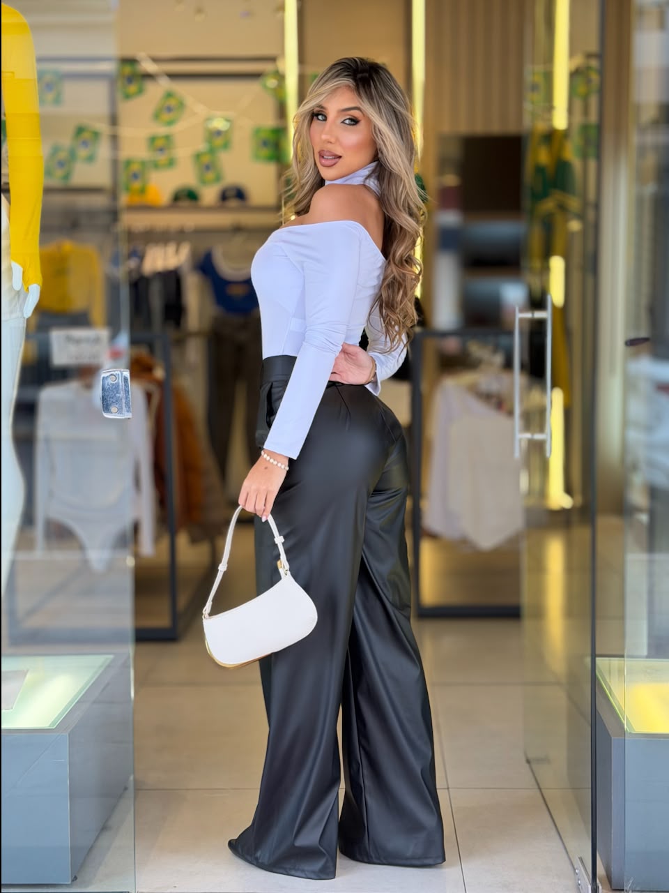 calÇa wide leg courino (preto)