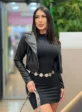 vestido poliamida gola (preto)